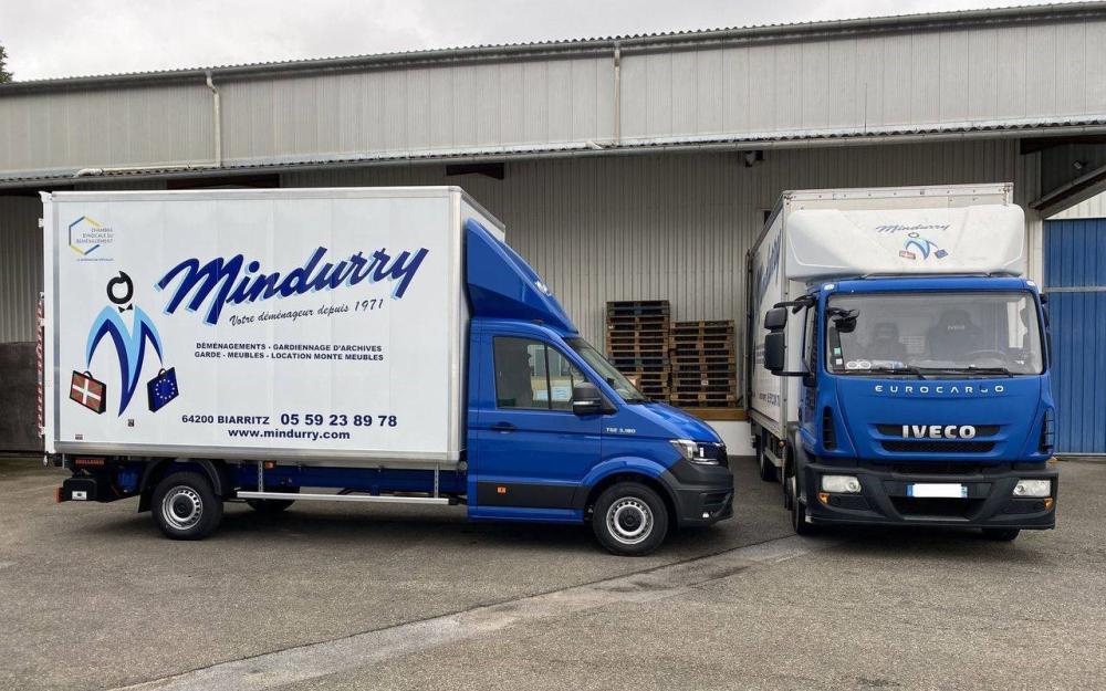 camions de l'entreprise Mindurry Déménagement